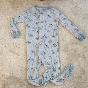 Magnetic Me Light Blue Zebra Print Footie